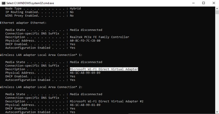 windows command prompt wifi