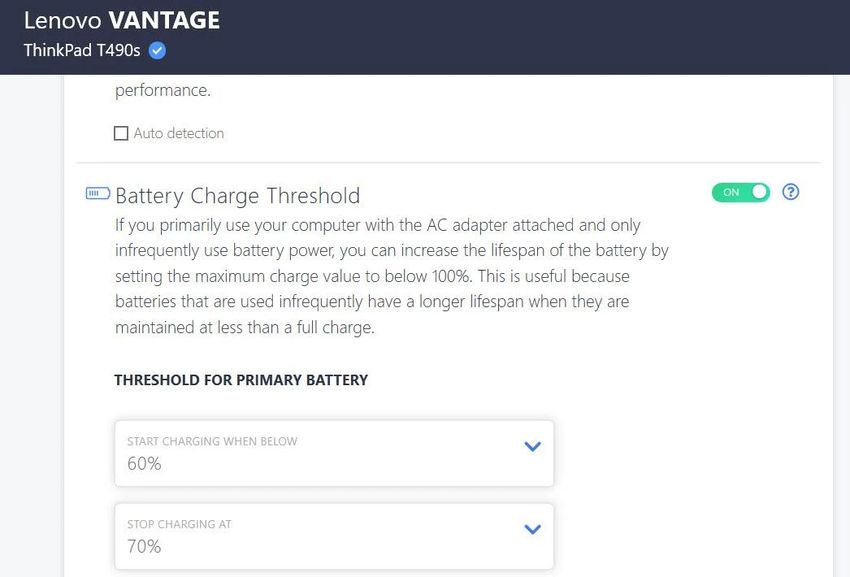 lenovo vantage battery threshold