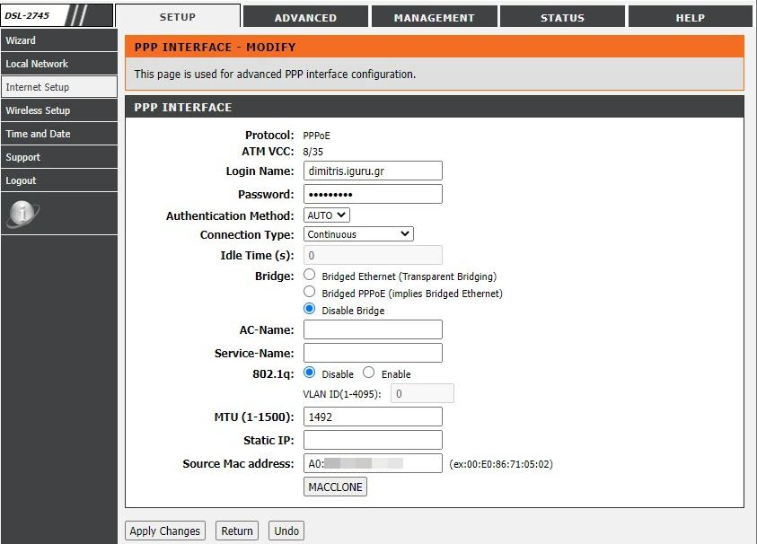 d link internet settings