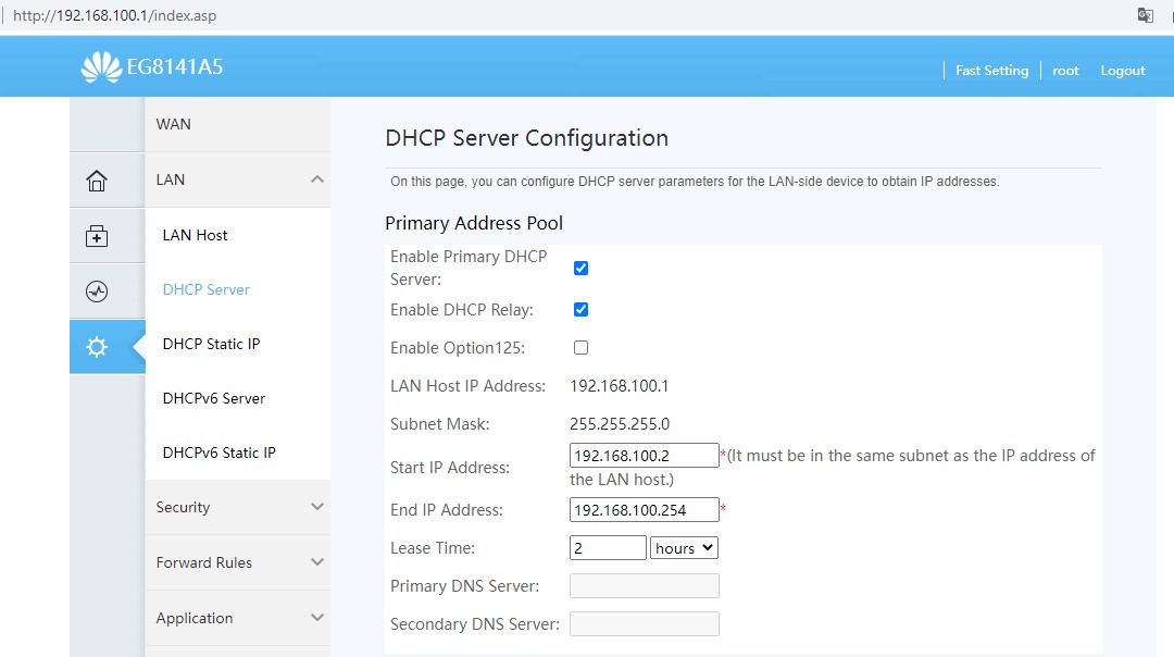 huawei dhcp server