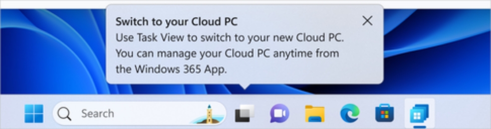 switch to your cloud pc