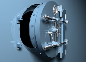 bank vault with round door