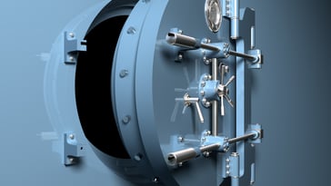 bank vault with round door