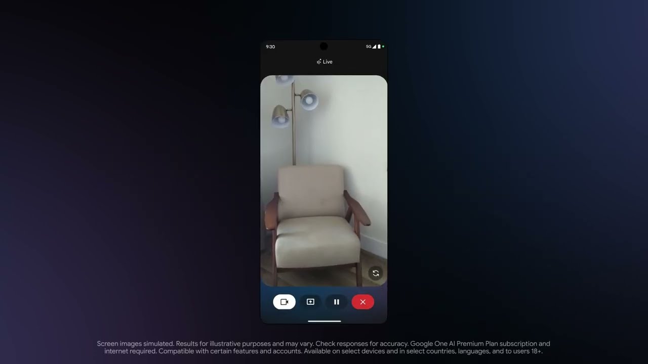 Share your camera with Gemini Live | Chair