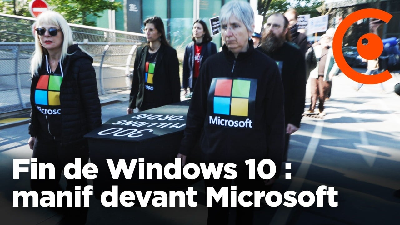 Fin de Windows 10 : manifestation devant le siège de Microsoft contre l'Obsolescence programmée