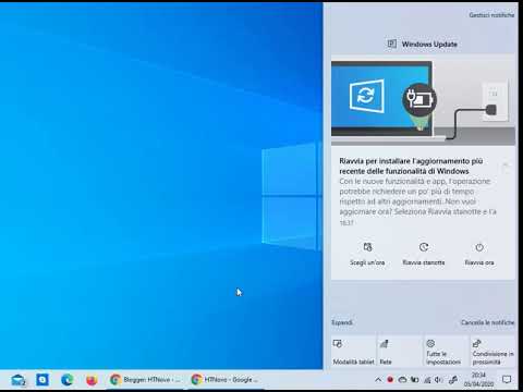 Windows 10 Versione 2004 nuova notifica riavvio e installazione