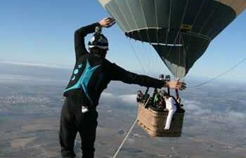 skydivers tightrope