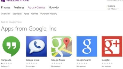 Microsoft Removes Fake Google Apps from Windows Phone Store