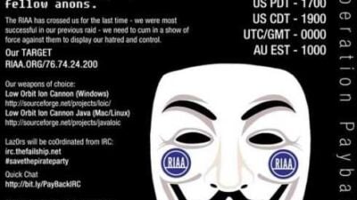 anonymous group attacks riaa