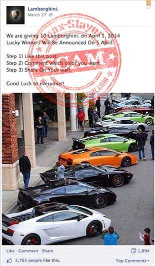 lamborghini-facebook-like-farming-scam