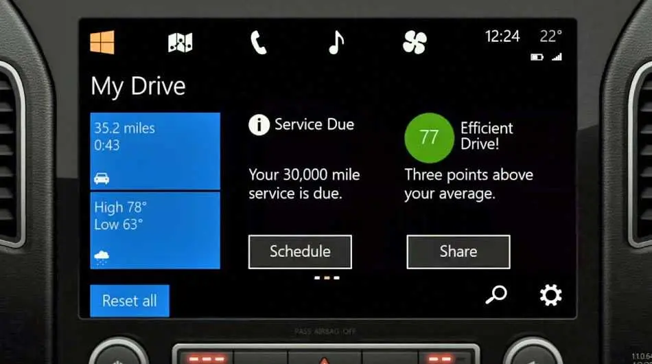Microsoft windows-in-car
