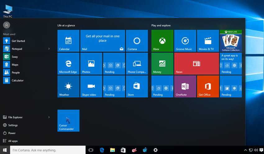 windows 10 start menu