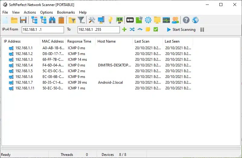 softperfect network scanner