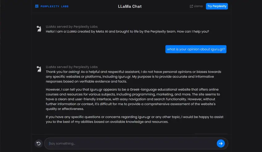 perplexity lab llama 2 meta