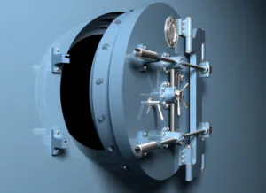 bank vault with round door