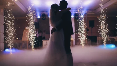 wedding party dance couple