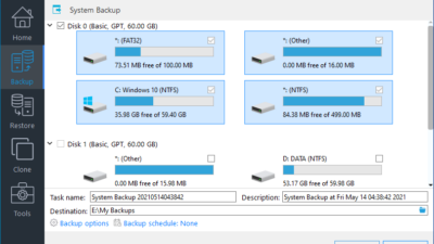 windows system backup select source