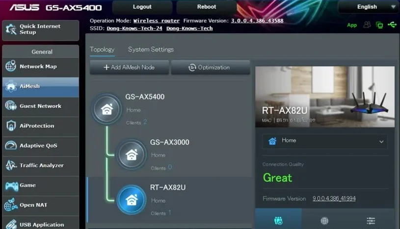 asus gs ax5400 aimesh mesh