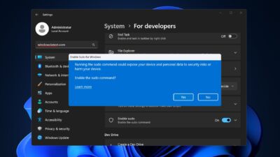 windows sudo command settings